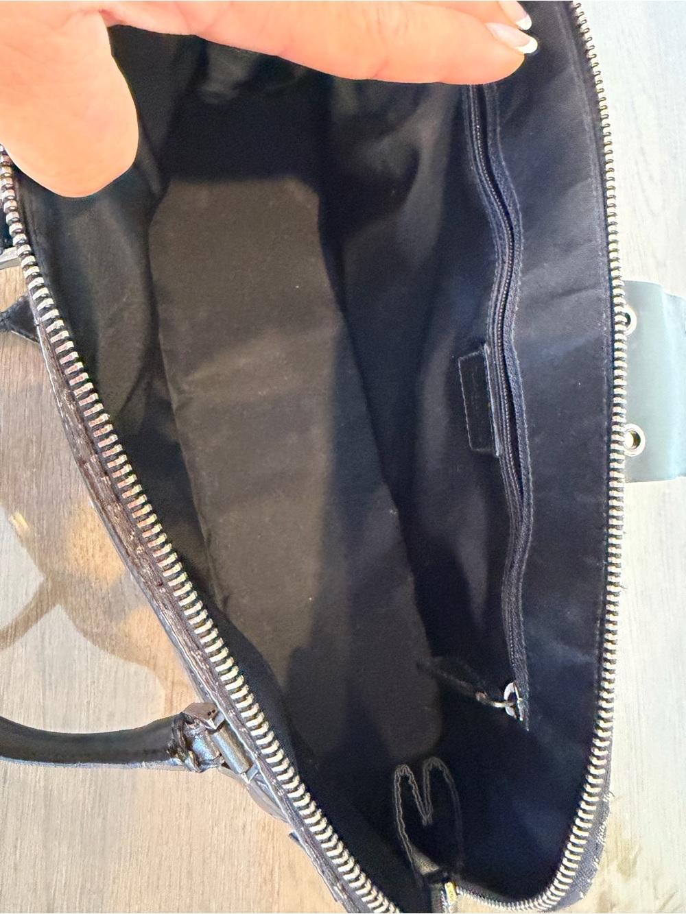 Dior Black Monogram Leather-Trim Tote - Picture 4 of 13